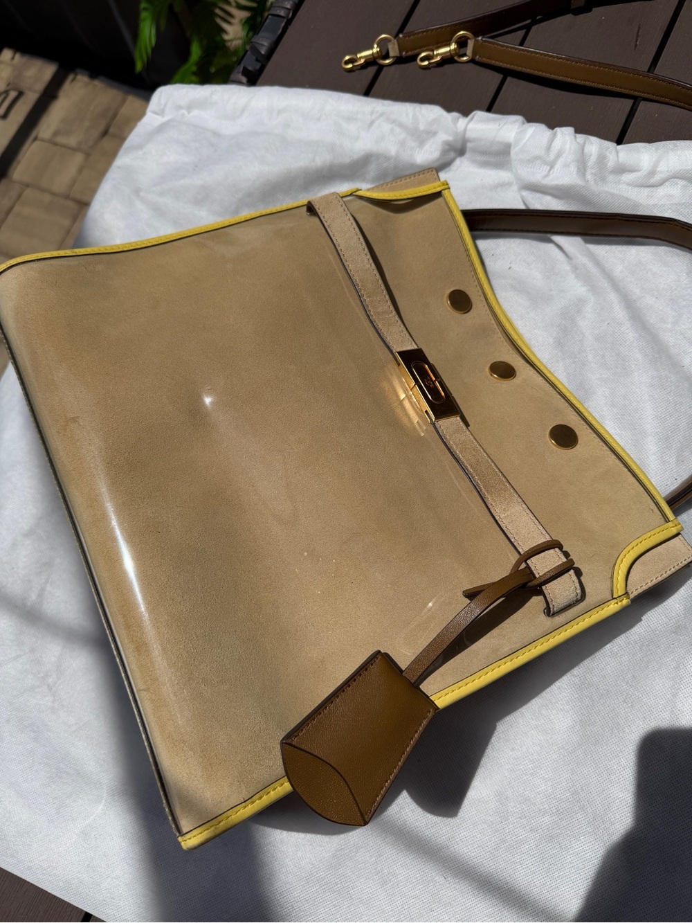 Tory Burch Lee Radziwill Raincoat Double Satchel with a Shoulder Strap - Picture 14 of 15